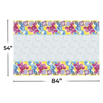 Vibrant Blues Clues Multicolor Table Cover - 54 x 84 (1 Pc.) - Durable Rectangular Plastic Tablecloth - Perfect Kids Party Deco