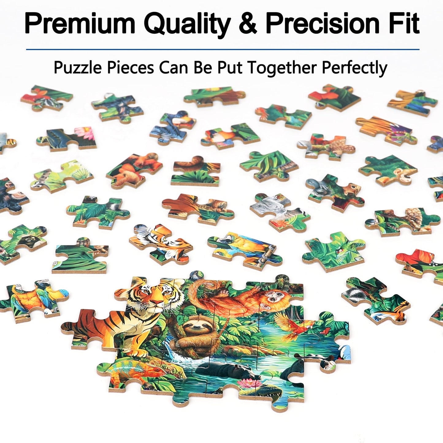 Lelemon Puzzles For Kids Ages 4-6, Jungle Puzzle 60 Piece Puzzles For Kids In A Metal Box, Educational Kids Puzzles Jigsaw Puzzles Childrens Puzzle Games Puzzle Toys For Girls And Boys