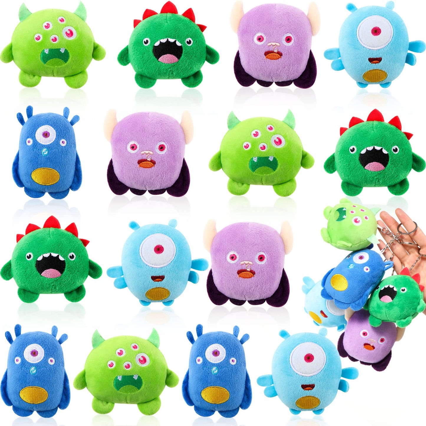 Aoriher 15 Pcs Halloween Stuffed Toys Mini Stuffed Animals Toys Halloween Plush Toys 3.2 Inch Small Devil Plush Keychain Party Favors For Halloween Birthday Party Favors Goodie Bag Fillers, 5 Styles