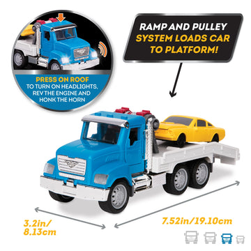 Driven by Battat - Toy Tow Truck For Kids - City Vehicle Toy - Lights & Sounds - Movable Parts - 3 Years + - Micro Tow Truck