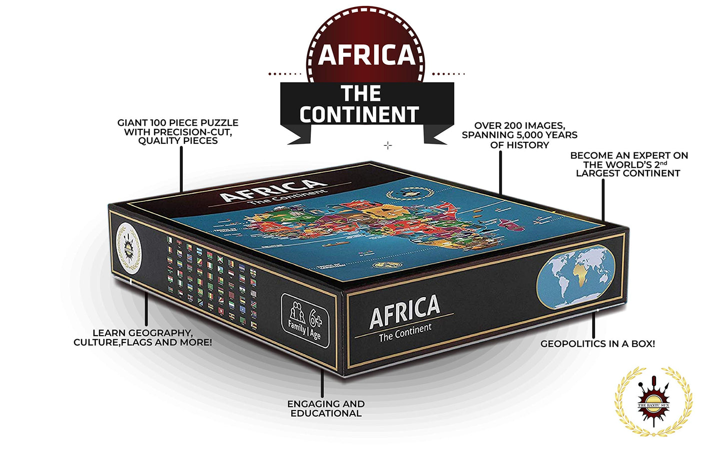 Asia Map Puzzle - Map Of Asia - Jigsaw Puzzle-Educational History - 100 Piece Puzzles -The Inevitable Continent - Geography Puzz