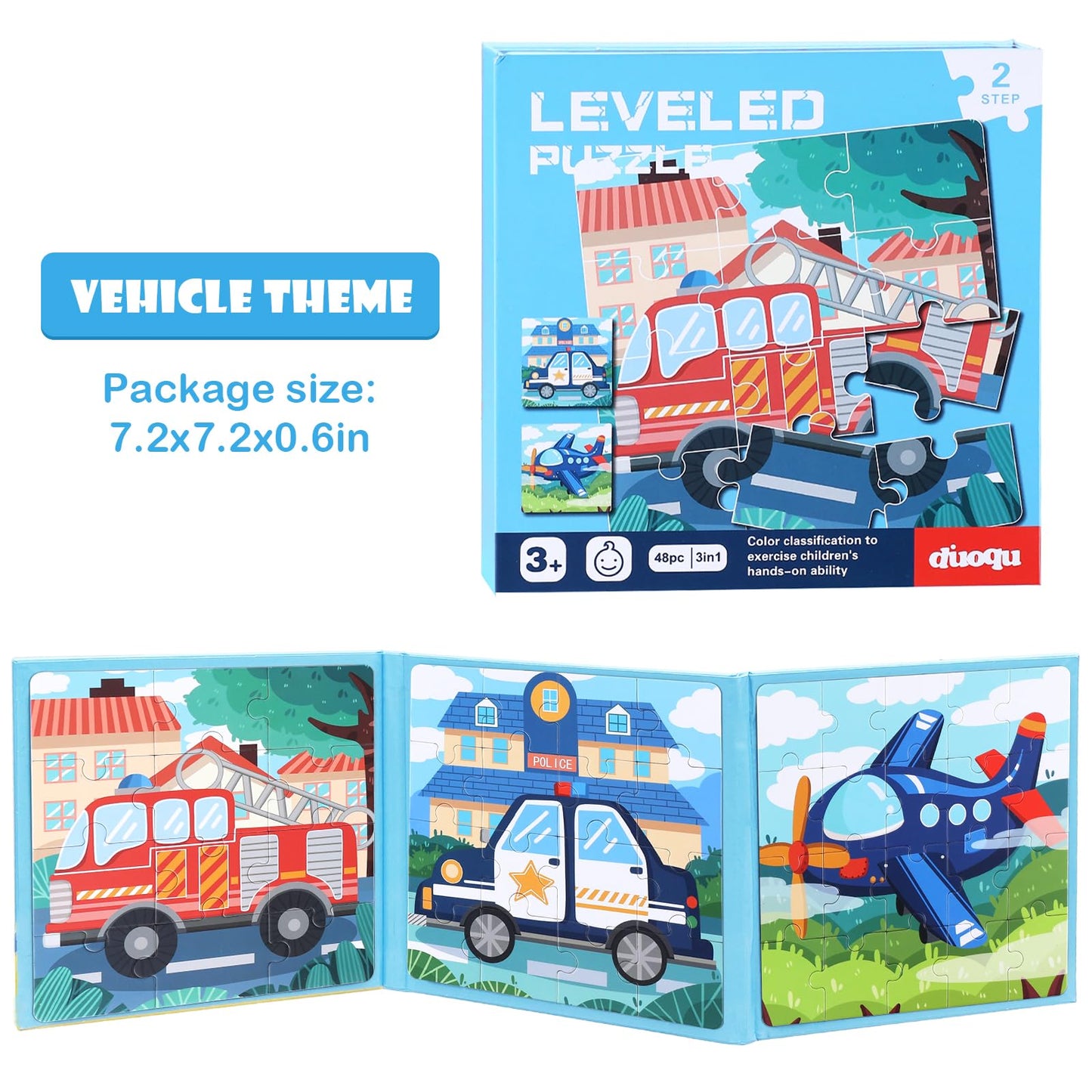 Magnetic Puzzles For Kids Ages 3-5, 3 In 1 Vehicle Toddlers Magnet Jigsaw Puzzle Book, Kids Travel Road Trip Puzzle Toys For Boys And Girls Ages 4-8 (Vehicle(12-16-20))