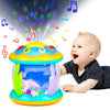 Koyiwa Baby Toys - Musical Light Up Tummy Time Toy for 6-18 Months - Medium Plastic - Ocean Rotating Projector - Night Light