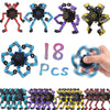 18Pcs Random Fidget Spinners,Diy Deformable Robot Fingertip Toys,Decompression Spinner,Deformable Creative Mechanical Gyro Toys,