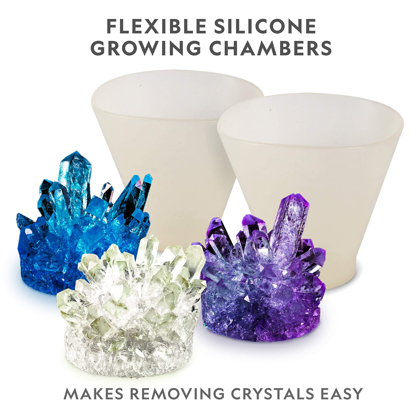 National Geographic Mega Crystal Growing Kit For Kids- Grow 6 Crystals With Light-Up Stand, Science Gifts For Kids 8-12, Crystal Making Experiment, Science Kit For Girls And Boys (Amazon Exclusive)