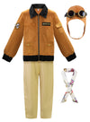 Relibeauty Earhart Historical Costume Kids Aviator Costume For Girls With Hats, Glasses And Scarves,Yellow 150