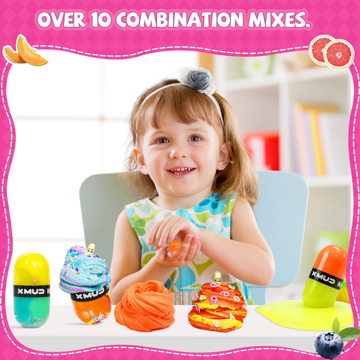 X MUD The Ice Cream enhanced Cloud Slime Slime for Kids Slime Toys & Party Favors Super Soft Sludge Toy (Rainbow Cake)