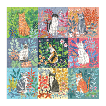 Galison Good Puzzle Co. Cats and Flowers Puzzle - Cardboard, 1 EA, Model 616430291194