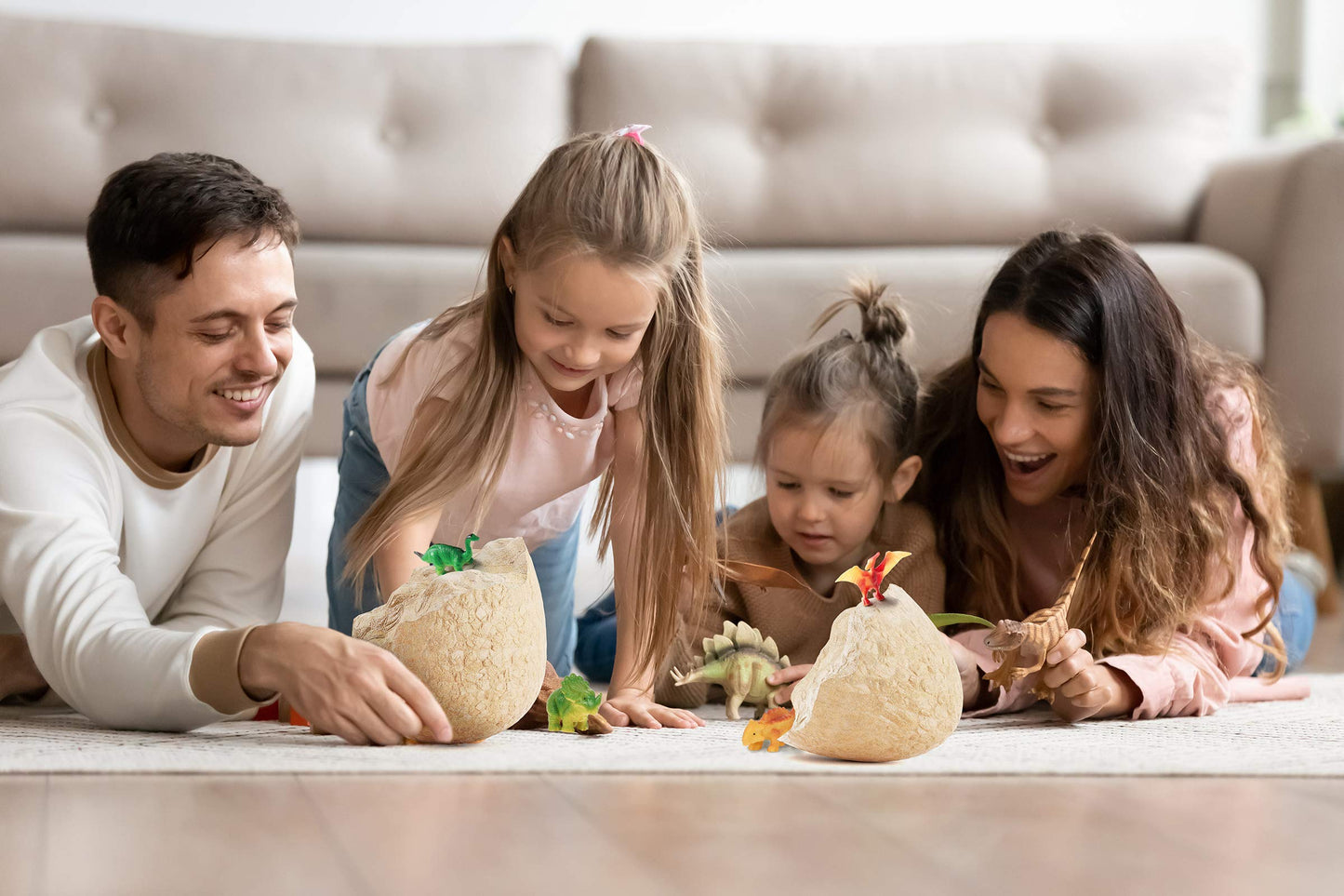 Jumbo Dino Easter Egg - Unearth 12 Unique Large Surprise Dinosaurs In One Giant Filled Egg -Easter Gifts For Kids - Discover Dinosaur Archaeology Science Stem Crafts Gifts For Boys & Girls