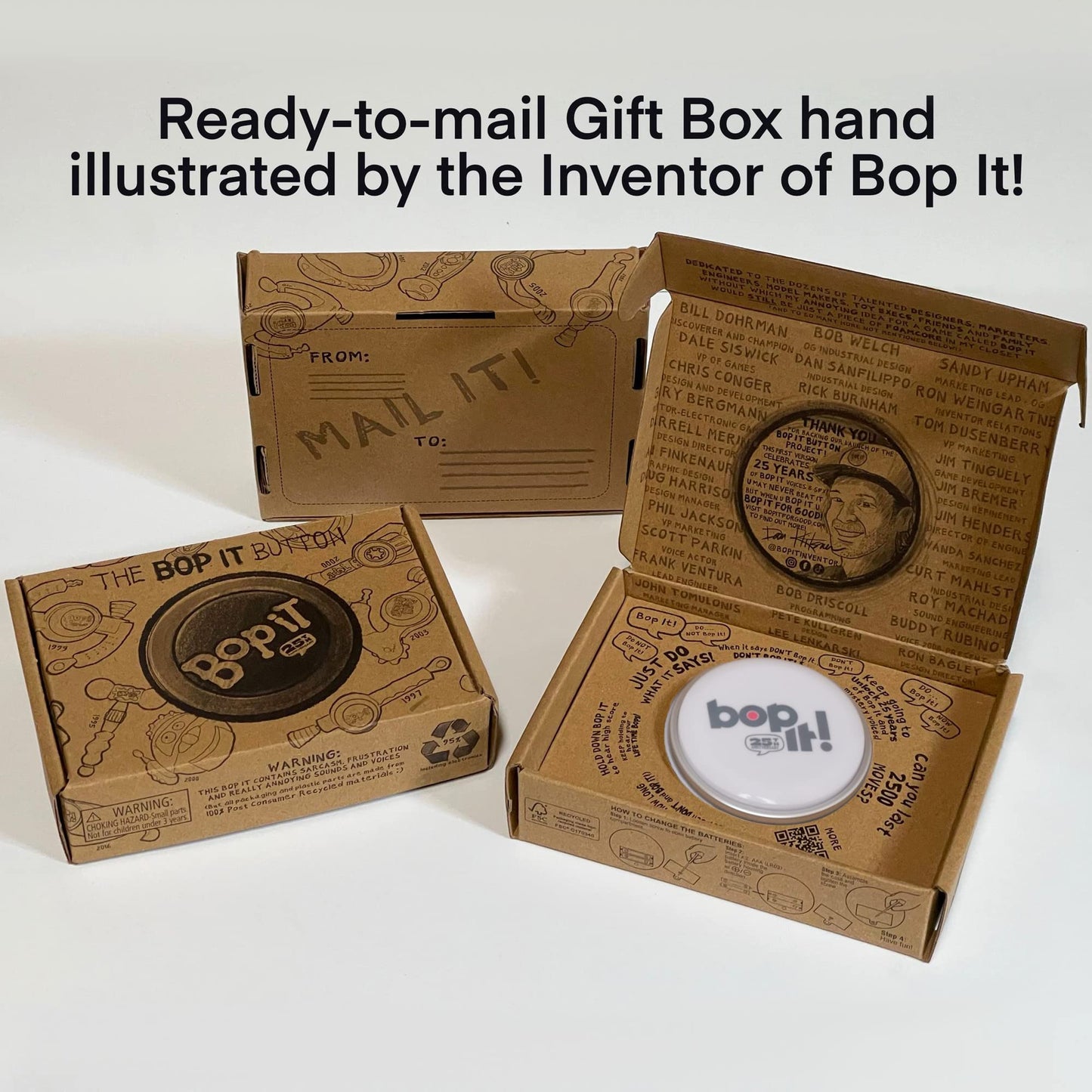 Getmovin Sports - Bop It – Special 25Th Anniversary Inventor Edition, Gift Ready Mailer Box, Retro Throw Back Colors, Perfect Family Game, For Adults, Kids, Girls, Boys, All Ages!