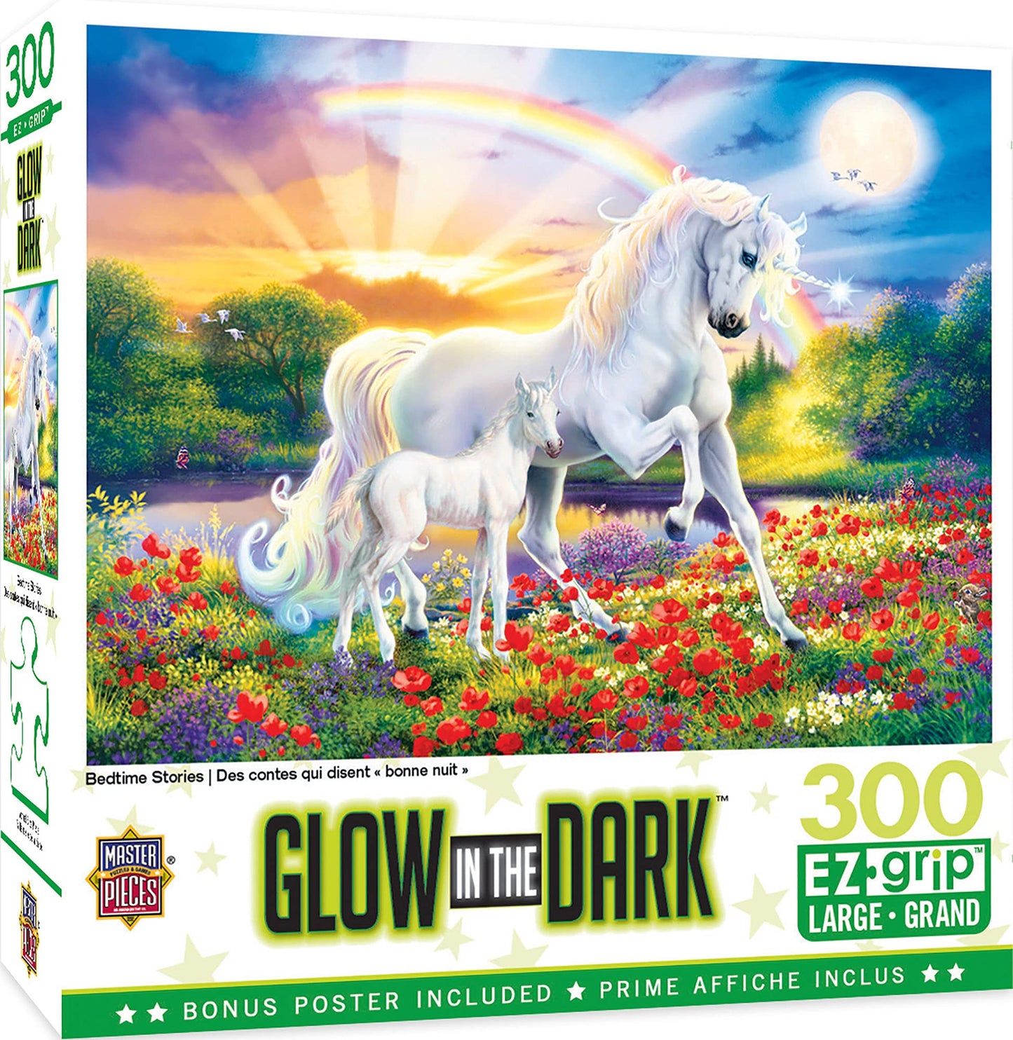 Masterpieces - 300 Piece Jigsaw Puzzle With Large Ez Grip Shapes, Glows In The Dark, Bedtime Stories, Activity Fun For Adults, S