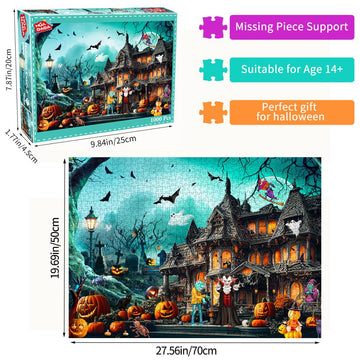 Halloween Jigsaw Puzzles For Adults 1000 Piece Puzzle For Adults 1000 Pieces Puzzle 1000 Pieces-Horror Night Watch Party