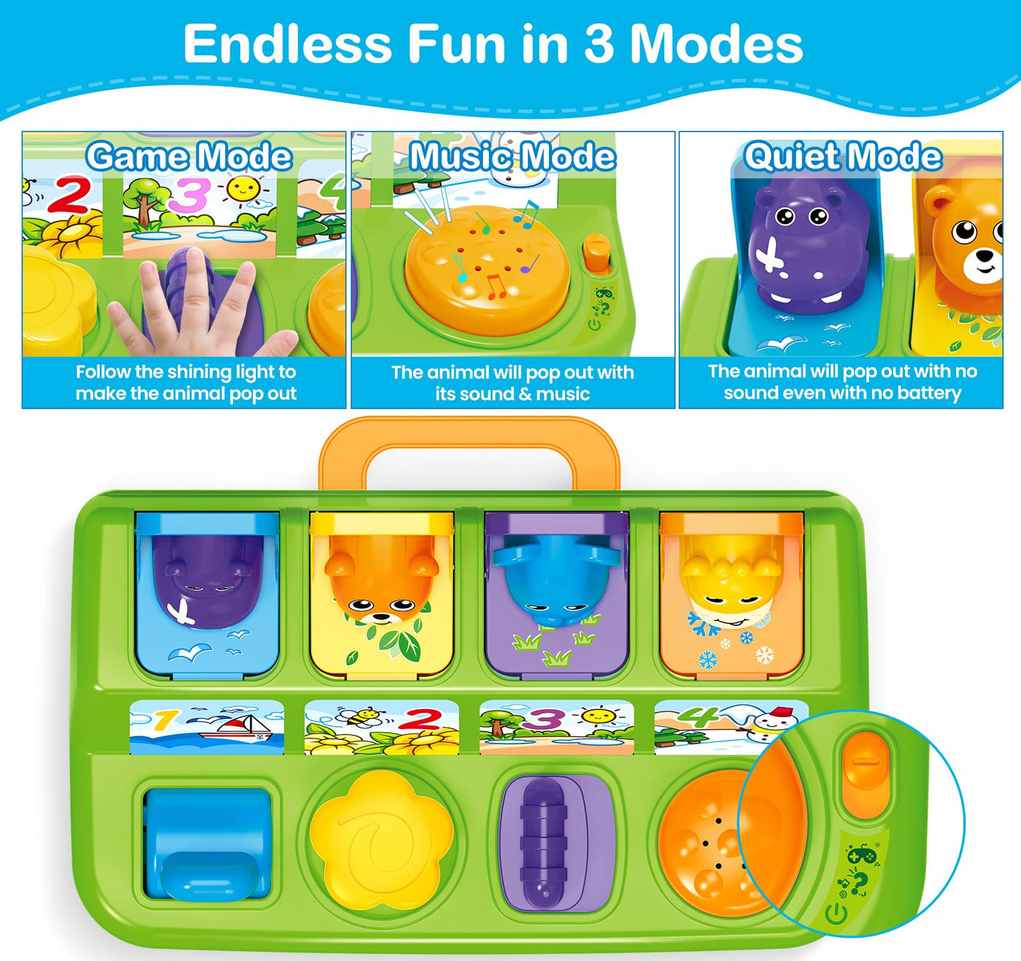 Baby Toys For 6 7 8 9-12 Months, Musical Pop-Up Cause And Effect Toys With Light & Music For 12-18 Months,Early Learning Educational Toys For Toddlers 1-3 Year Old, Ideal Gifts For Babies Boys Girls