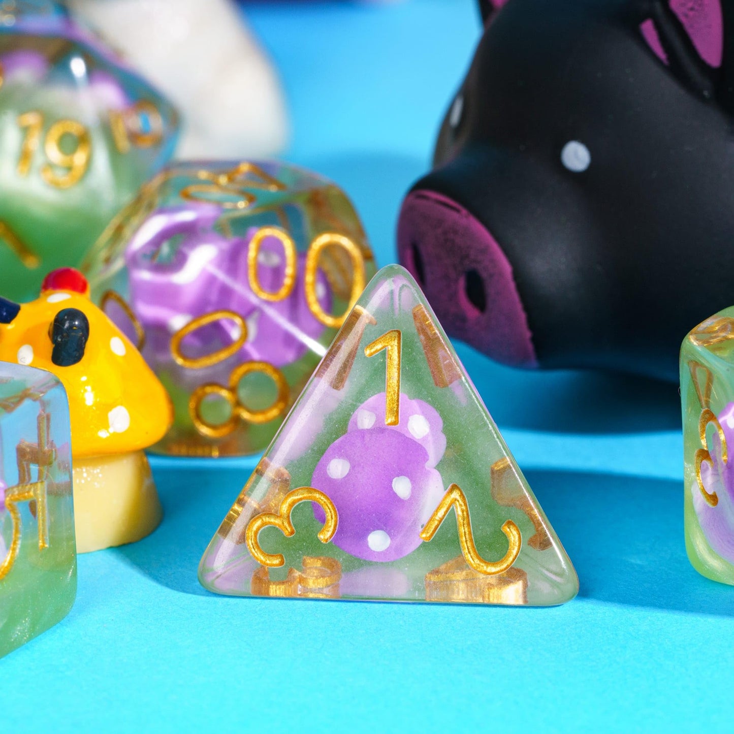 UDIXI Mushroom DND Dice Set, 7 Piece D&D Polyhedral RPG Dice for Dungeons and Dragons Role Playing Game and Other Tabletop Games