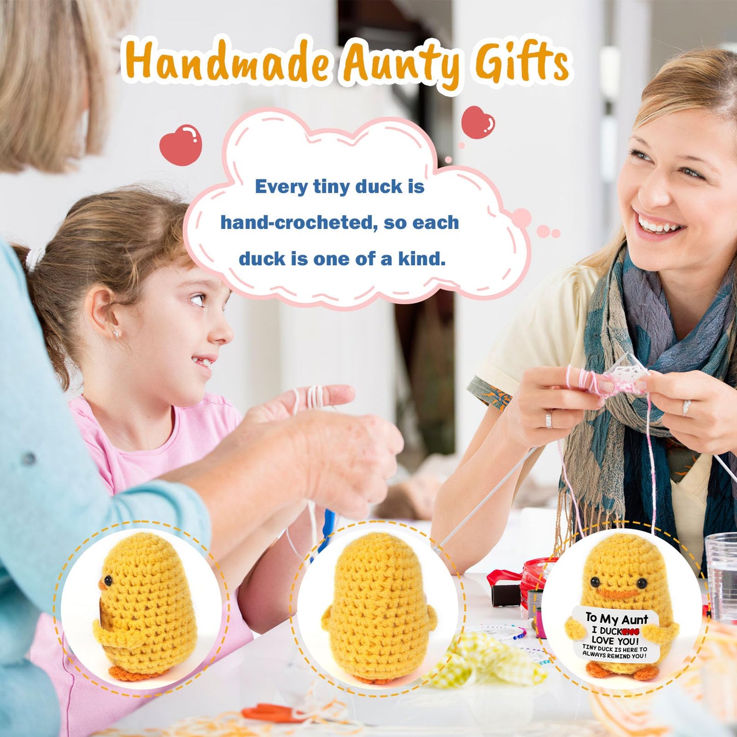 Mbl Funny Birthday Gifts For Aunt - To My Aunt, Handmade Crochet Small Cute Duck Doll For Aunt Auntie Birthday Mothers Day Chris