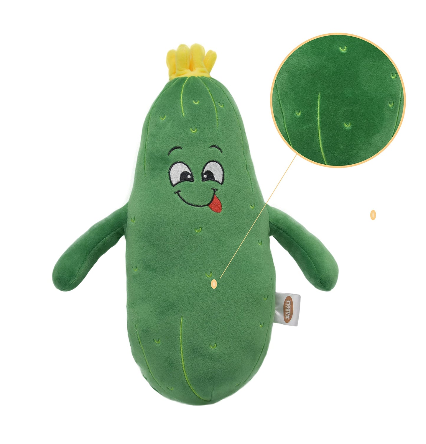 Baboli Adorable Pickle Stuffed Animal Cucumber Plush Plant With Smile Face And Yellow Corolla Pretty Cute Plushie Toy Gift For Any Pickle Lover 12 Inches (Naughty-L)