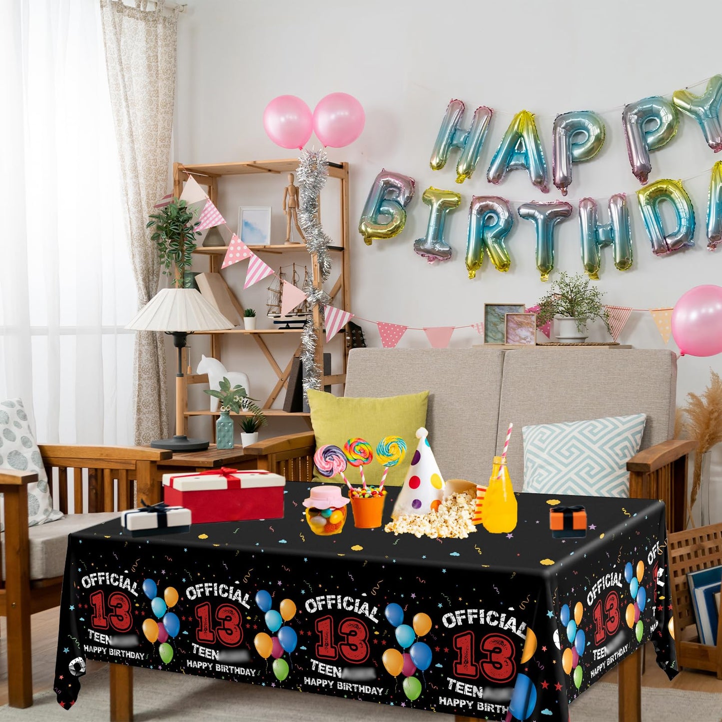 Dydamud 13Th Party Tablecloth,13 Year Old Boy Birthday Decorations 3Pcs Red Black Confetti Table Cover For Boys Birthday Party,