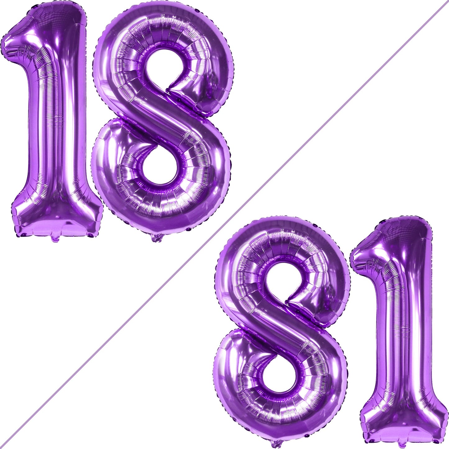 Katchon, Purple 18 Balloon Numbers - Huge, 40 Inch | 18 Number Balloons | 18Th Birthday Balloons, 18Th Birthday Decorations For Girls | 18 Balloon Numbers Purple, 18Th Birthday Decorations For Boys