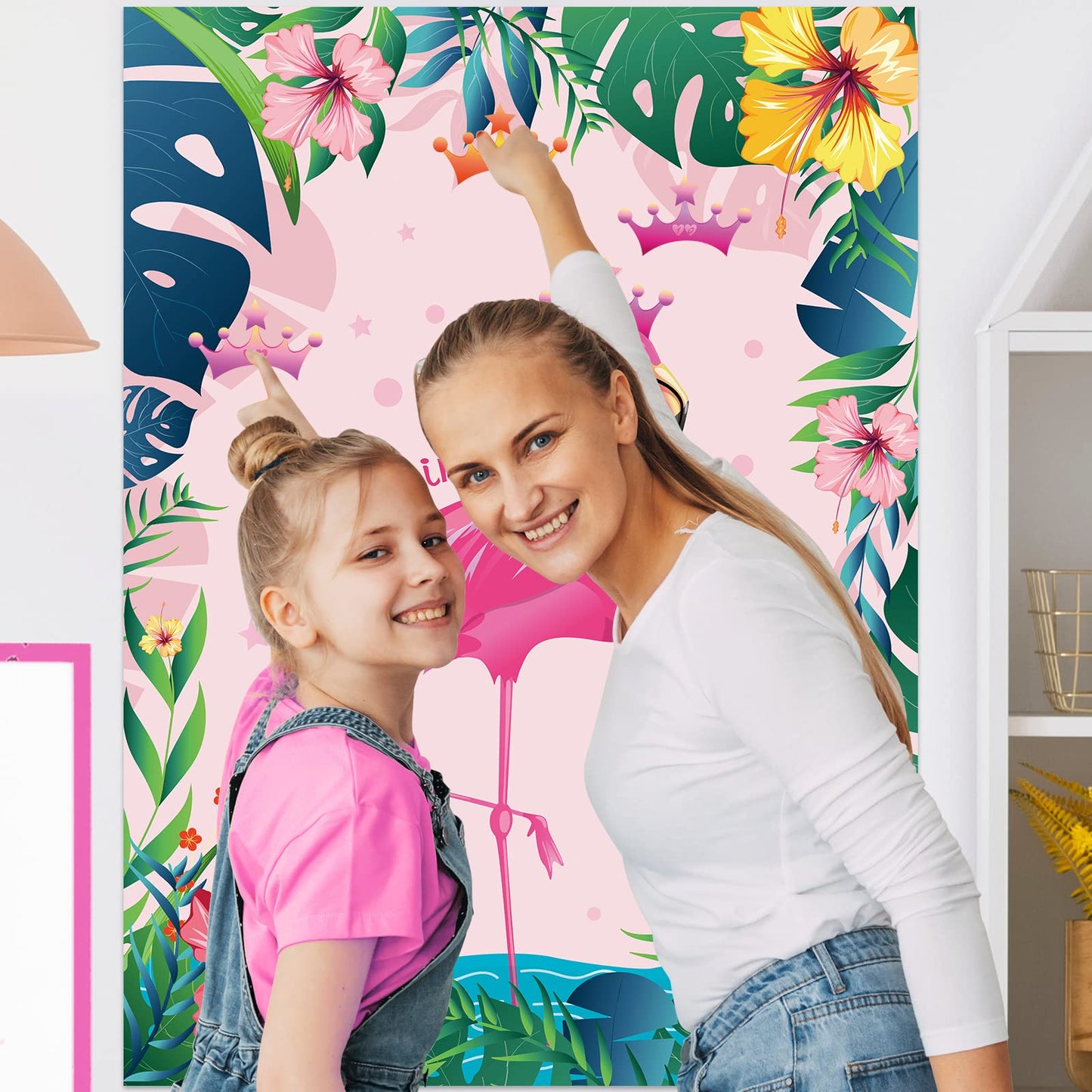 Astaron Pin The Crown On The Flamingo, Flamingo Theme Party Game With 24 Crowns For Kids Birthday And Hawaiian Luau Tiki Party Supplies
