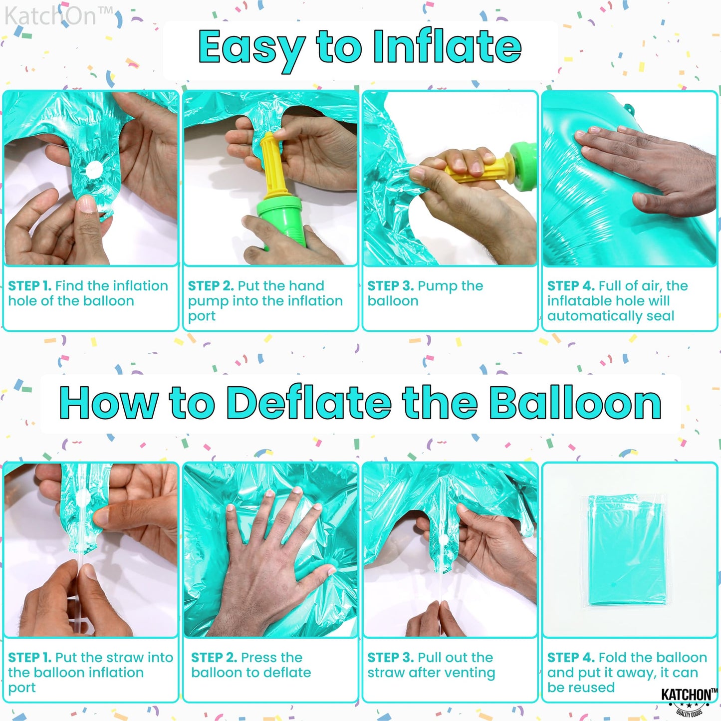 Katchon, Teal Number 1 Balloon For First Birthday - 40 Inch, Tiffany Blue Number 1 Balloons | Number One Balloon For First Birthday | 1St Birthday Decorations | Turquoise Number Balloons,Mermaid Theme