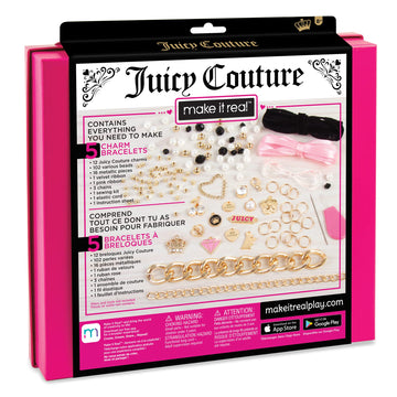 Make It Real: Juicy Coture Chains & Charms, Diy Bracelet Kit, Includes 12 Juicy Coture Charms, Makes Up To 5 Bracelets, Helps Young Girls Develop Fine Motor & Visual Skills, For Ages 8 And Up