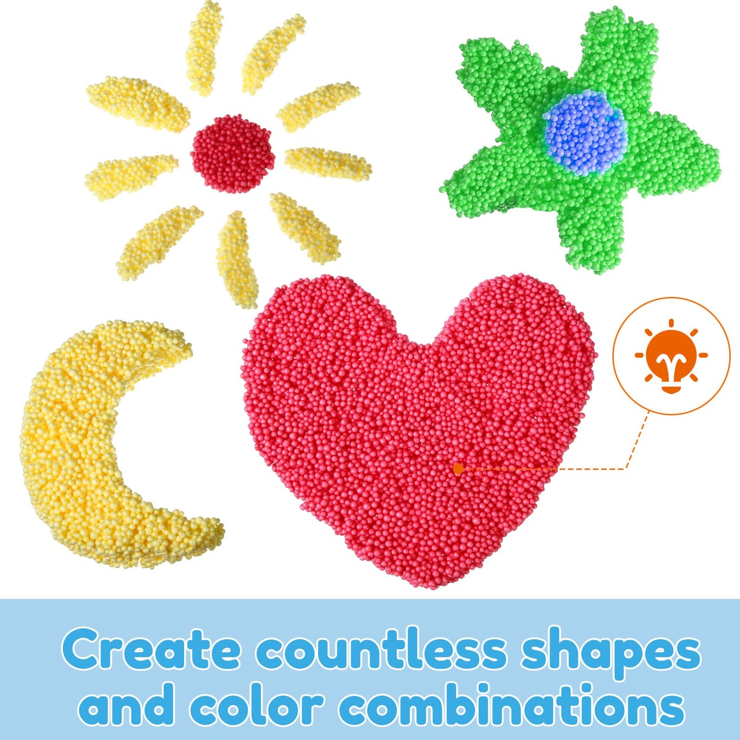 Shappy 36 Blocks Modeling Foam Clay For Kids Clay Foam Beads For Education Preschool Toys For Kids Develop Creativity Diy Art Crafts, 6 Colors