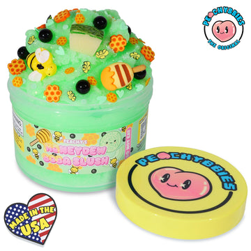 Peachybbies Honeydew Boba Slush Slime, Made In Usa Premium, 100% Authentic, 7 Oz. Icee, Scented For Kids, Asmr, Fidget Toys