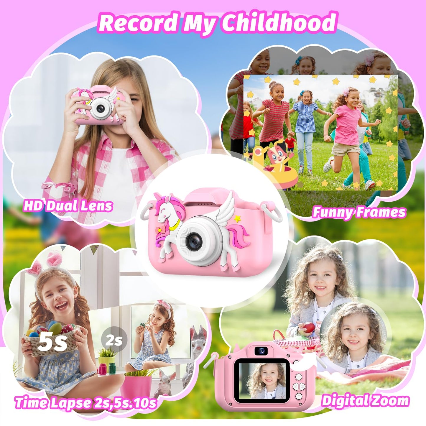 Kids Camera Toy, Masterbee Children Camera Toys For Kids Age 3-12, Christmas/Birthday Gifts For Girls, 1080P Hd Video Kids Digit