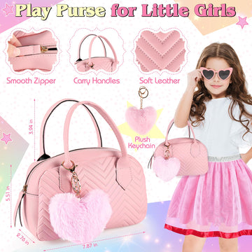 Play Purse For Little Girls Toddler, Little Girls Purse With Pretend Makeup, Girl Toys Princess Toy Pretend Play With Handbag, K