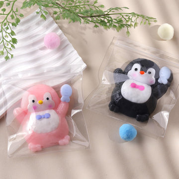 Anboor Penguins Squishies Toys 2 Pack - 3 Cute Soft Penguins Squeeze Sensory Fidget Toys for Stress Relief, Kawaii Party Favors