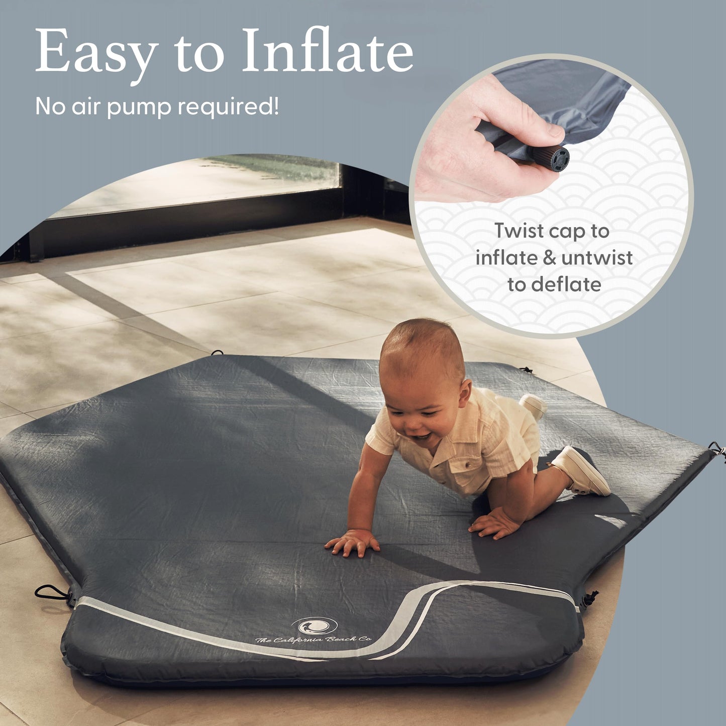 POP 'N GO PLAYPEN Baby Playmat for The Pop 'N Go Baby Playpen - 1.3'' Thick Self-Inflating Playmat for Placement Underneath or f