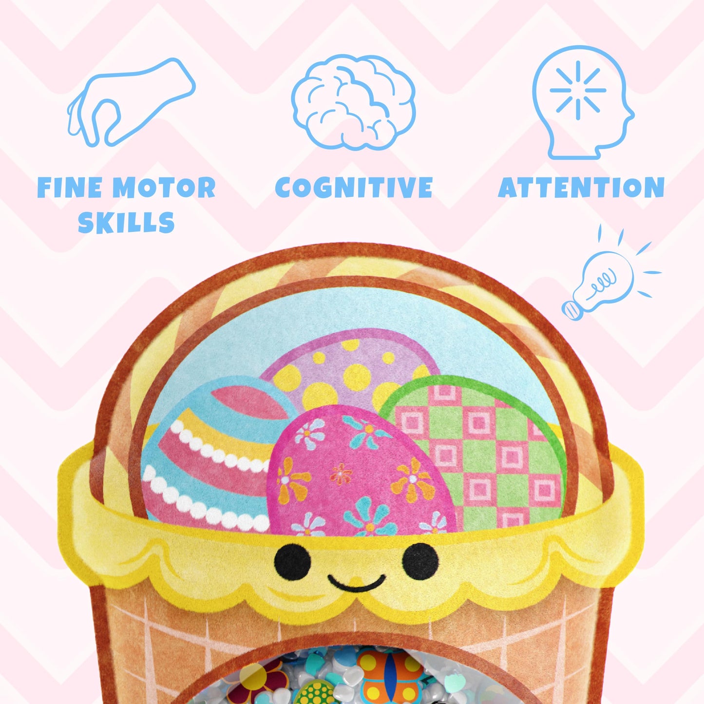 Bizyboo Easter Egg Busy Bag Scavenger Hunt - Hidden Object Search Sensory Matching Game For Kids 2 And Up (Easter Egg Basket)