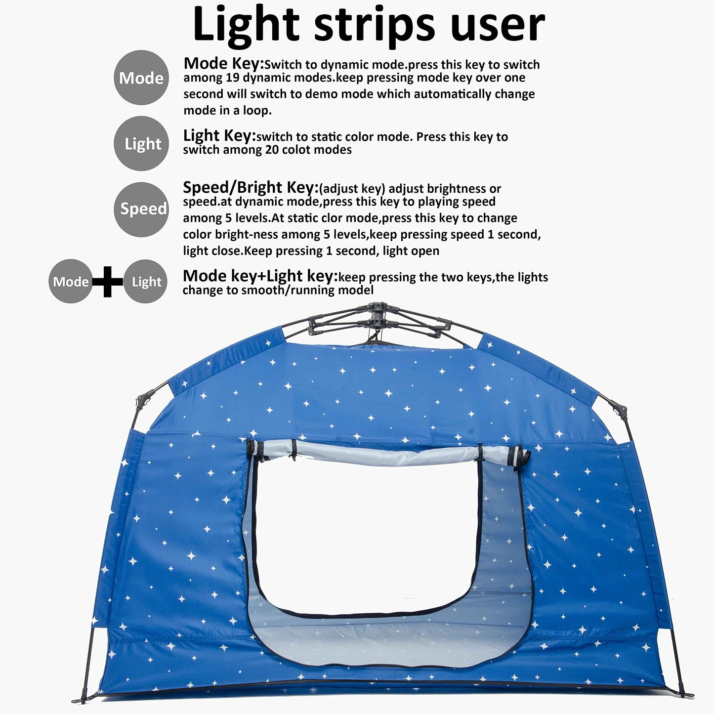 Kids Play Tent-Portable Playhouse Children House -Easy Set Up Indoor Outdoor With Carry Bag For Kids-Light Strip Design For Night Use With Starry Fabric - Space For Children And Parents-Birthday