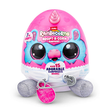 Rainbocorns Adopt-A-Corn Surprise Kitten - 15+ Surprises, Medium Collectible Plush, Surprise Eggs for Girls & Kids Ages 3+