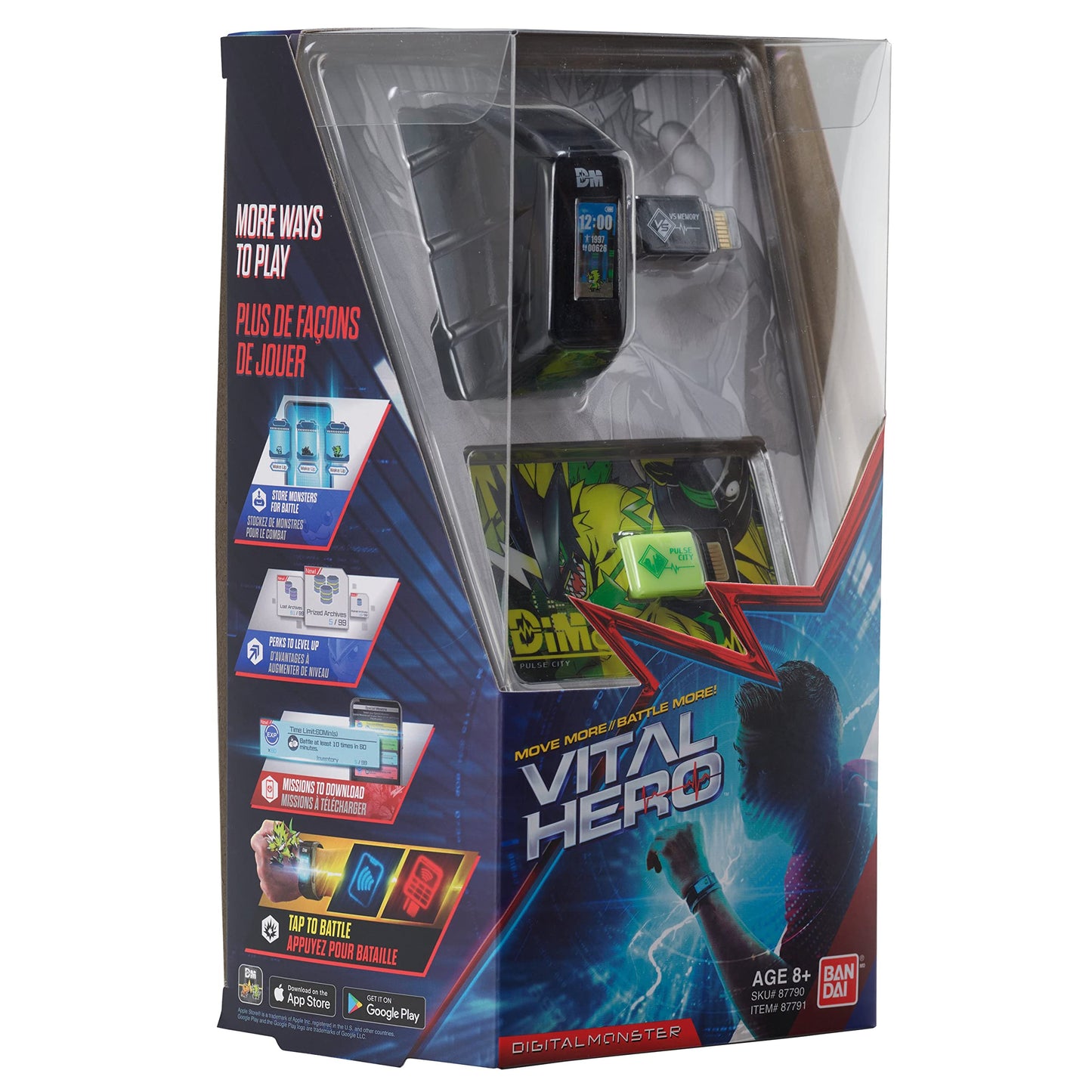 Bandai Namco - Digimon - Vital Hero Interactive Fitness Tracker/ Digital Watch/ Virtual Pet (Black)