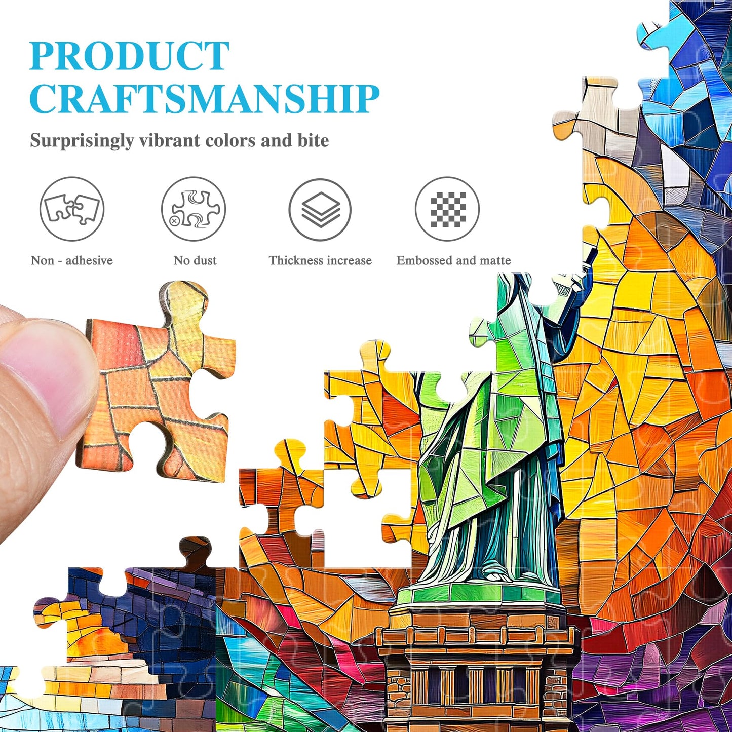 ALL4JIG World Landmark Fun Jigsaw Puzzles for Adults and Kids, 1000 Pieces, Christmas Secret Santa Gift, White Elephant Gifts, N