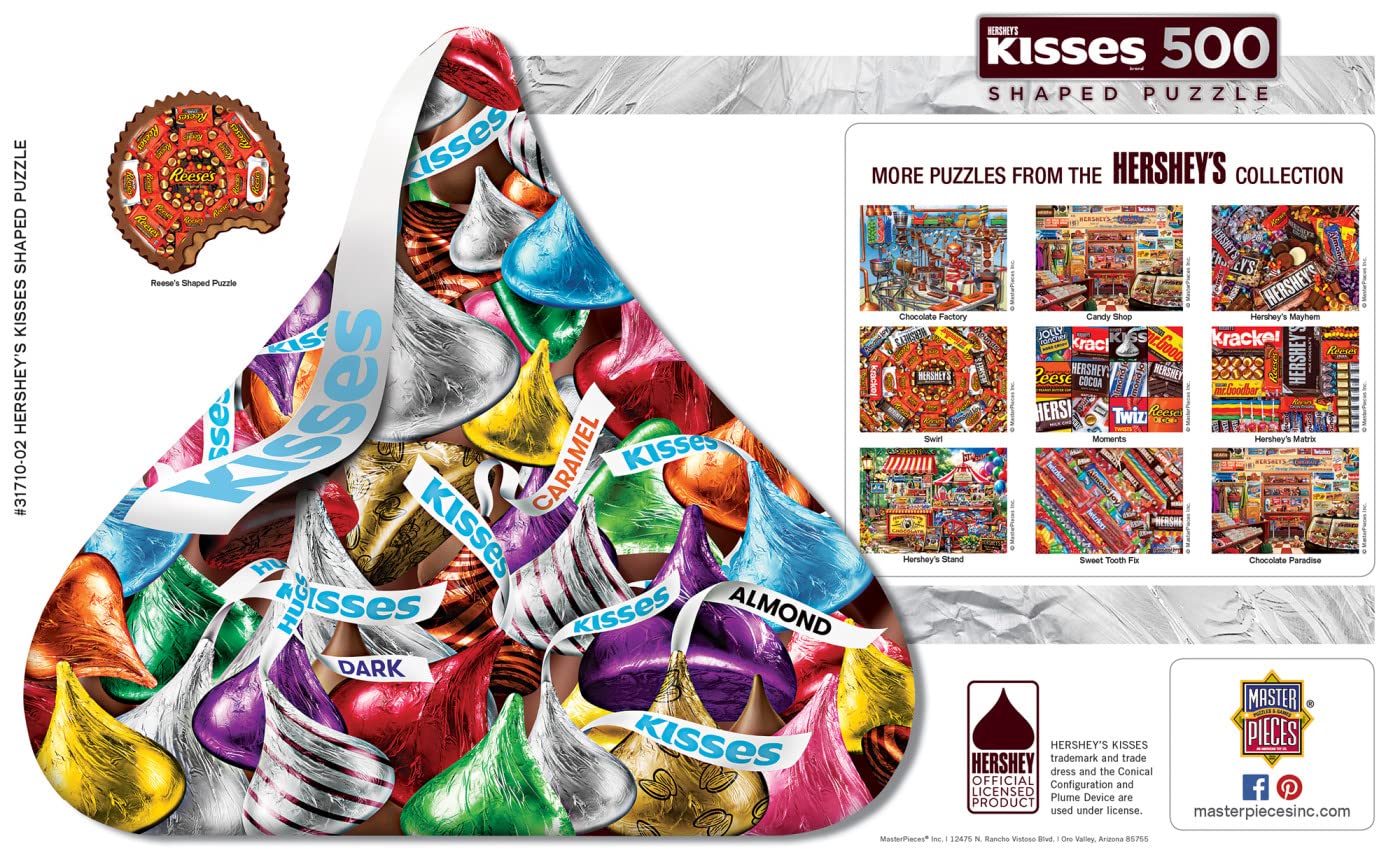 Masterpieces 500 Piece Jigsaw Puzzle For Adults, Family, Or Youth - Shaped Kiss - 23.25''X21.25''