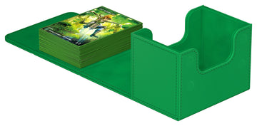 Ultimate Guard Sidewinder 80+, Deck Box for 80 Double-Sleeved TCG Cards, Green, Magnetic Closure & Microfiber Inner Lining for S