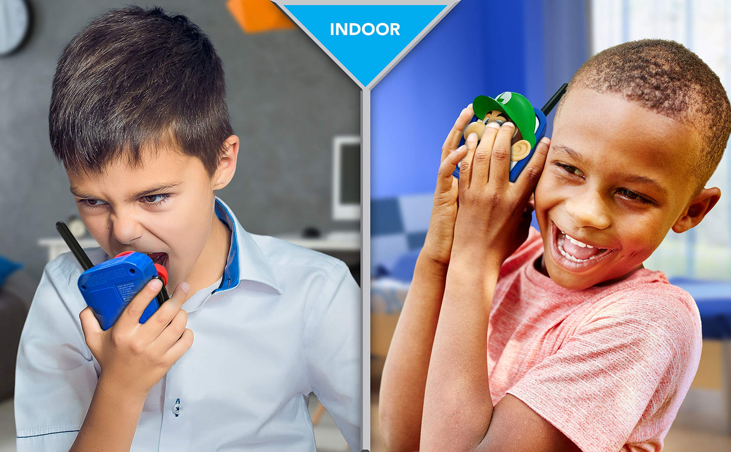 Super Mario Bros Walkie Talkies Kids Toys, Long Range, Two Way Static Free Handheld Radios, Designed For Indoor Or Outdoor Games For Kids Aged 3 And Up