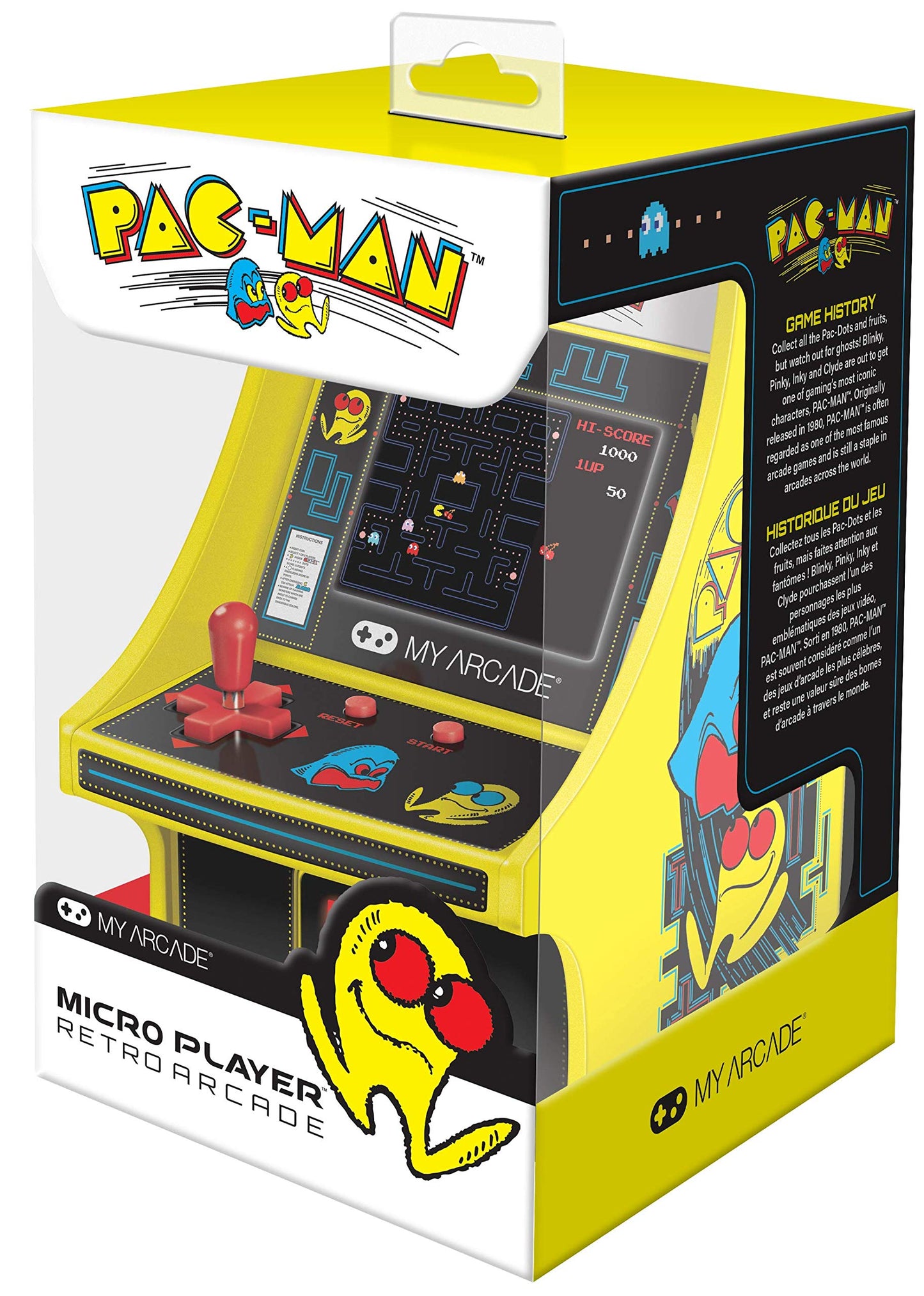 My Arcade Dgunl-3220 Micro Player Mini Arcade Machine Pac-Man Video Game, Fully Playable,6.75 Inch Collectible,Color Display, Sp