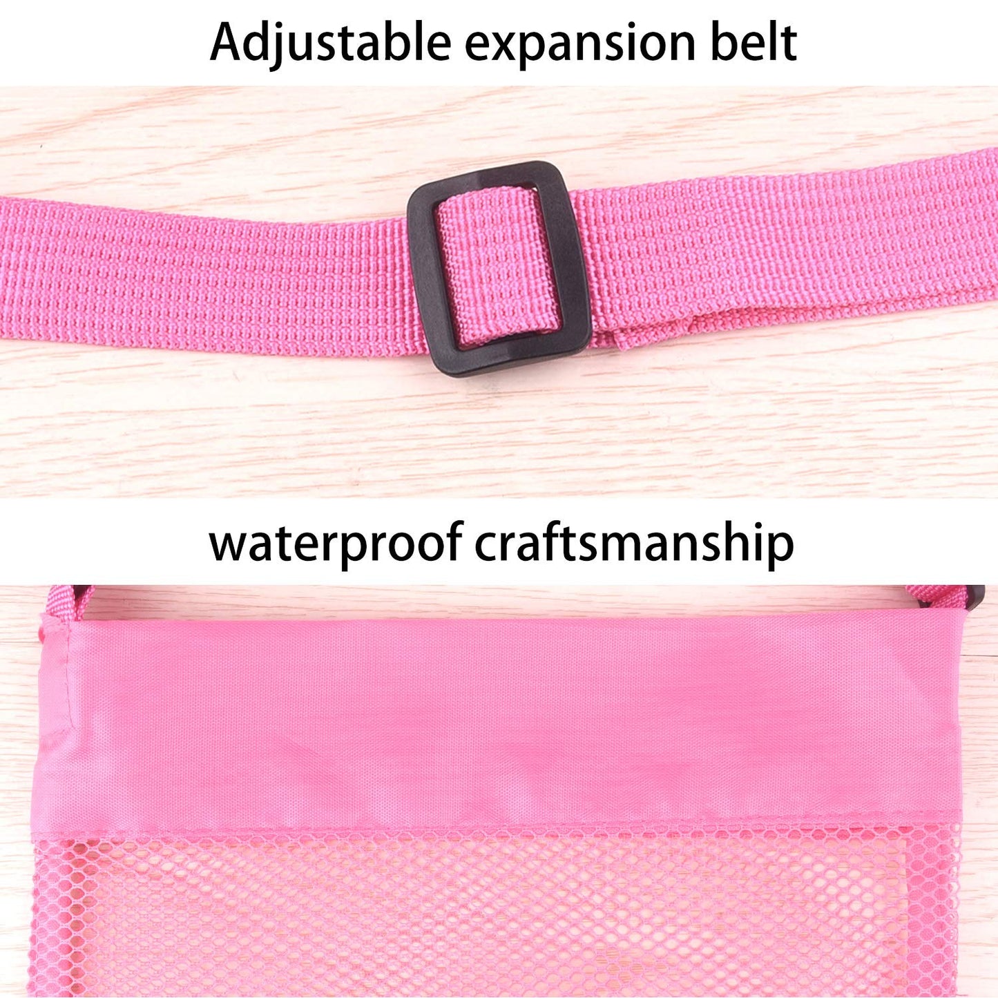 Tuparka 4 Pcs Colorful Mesh Beach Bags Sea Shell Bags Beach Shell Bags Adjustable Carrying Straps Bags For Kids