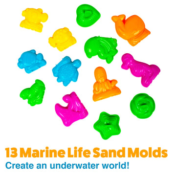 USA Toyz Sand Molds Beach Toys for Kids - 23pk Sand Castle Building Kit Sandbox Toys for Toddlers, Compatible with Molding Clay