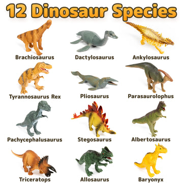 Prextex 10'' Dinosaurs - Assorted Plastic Dinosaur Toys For Kids 3-5+ Includes T-Rex And More