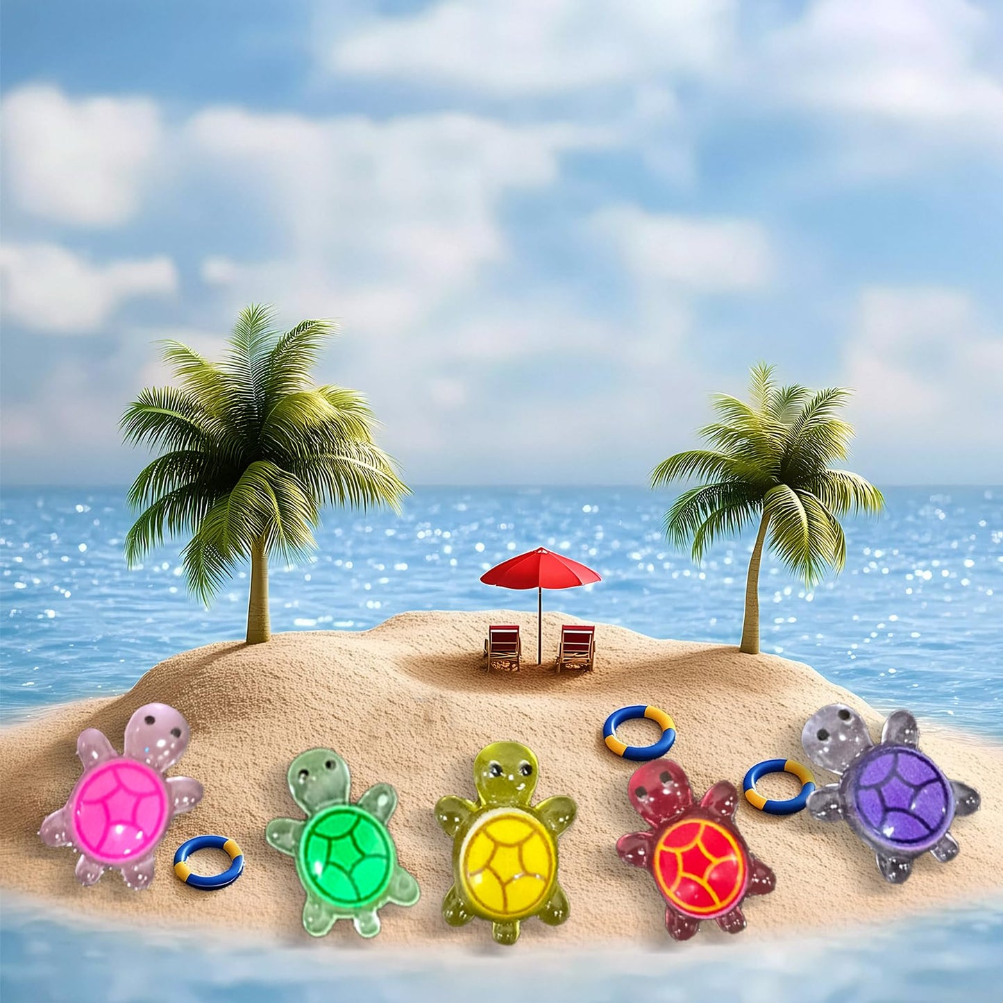 BiSUAN Mini Glow in The Dark Turtle Figurines - Small Resin Animals for Fairy Garden DIY Dollhouse Decor Tiny Miniature Things to Hide Micro Landscaping (200)