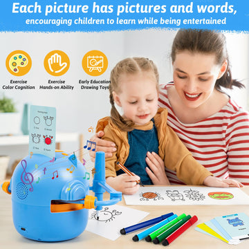 Treefia Drawing Robot For Kids, Interactive Educational Drawing Robot For Kids, Magic Painting Robot Toy With 100 Word Cards & 1