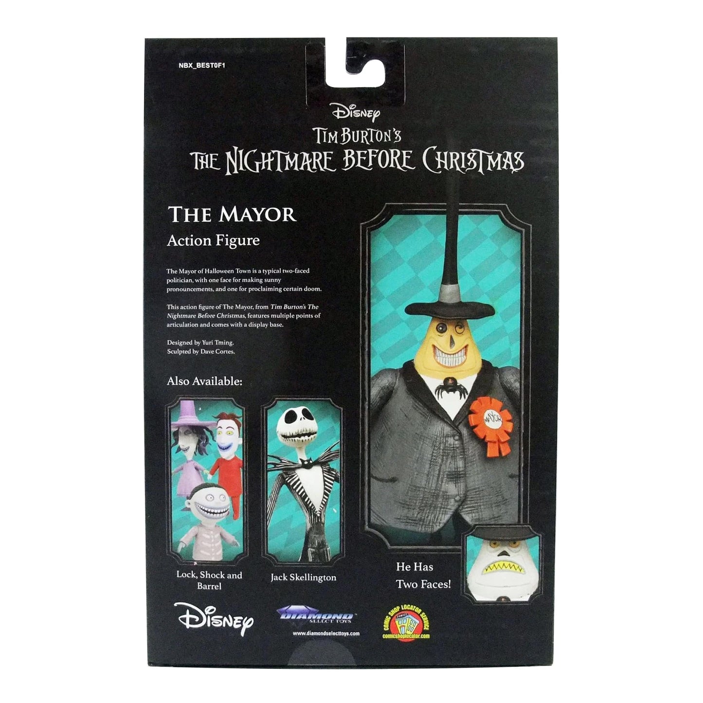Diamond Select Toys The Nightmare Before Christmas Mayor Action Figure, Multicolor, Model FEB208572, Plastic Material