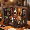 DIY Miniature House Kit with LED, Book Nook Library, 3D Wooden Puzzle Craft Kit for Adults and Teens, Bookshelf Decor, Creative