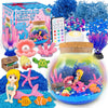 Mermaid Terrarium Craft Kit For Kids - Led Night Light Up & Remote Mermaid Birthday Gifts Toys For Girls Age 5 6 7 8 9 10 11 12