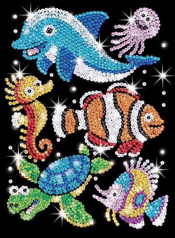 Sequin Art Red, Sealife Scene, Sparkling Arts and Crafts Picture Kit; Creative Crafts for Adults and Kids