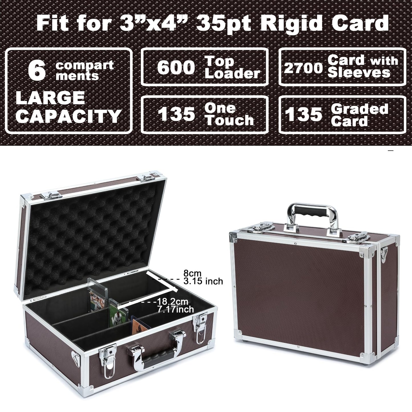 HEWEI WORKS Collectable Trading Card Cases, Toploaders Storage Box, Magnetic Card Storage Hard Cabinet, Graded Card Storage Case